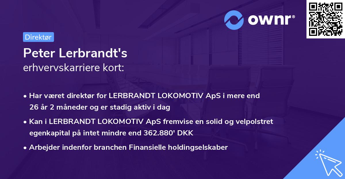 Peter Lerbrandt's erhvervskarriere kort