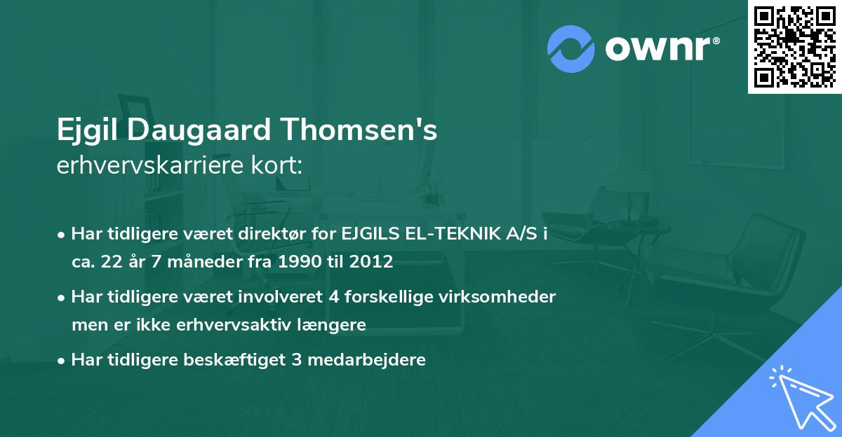 Ejgil Daugaard Thomsen's erhvervskarriere kort
