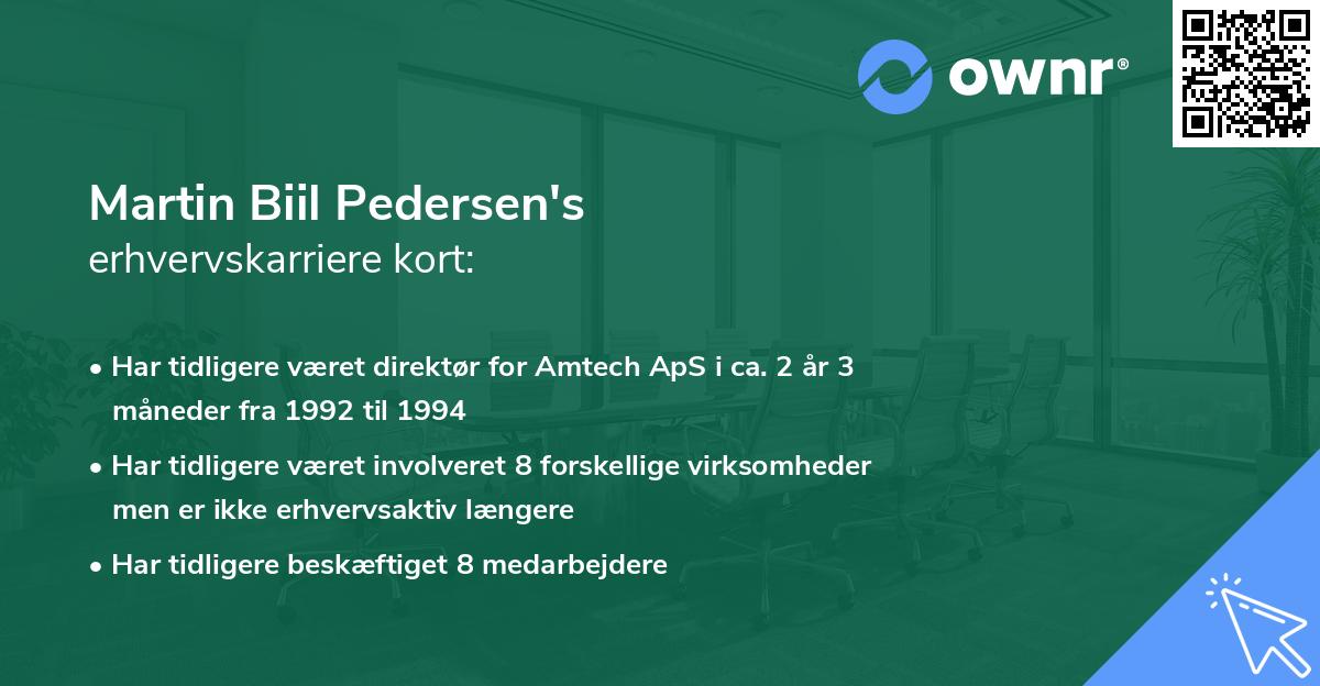 Martin Biil Pedersen's erhvervskarriere kort