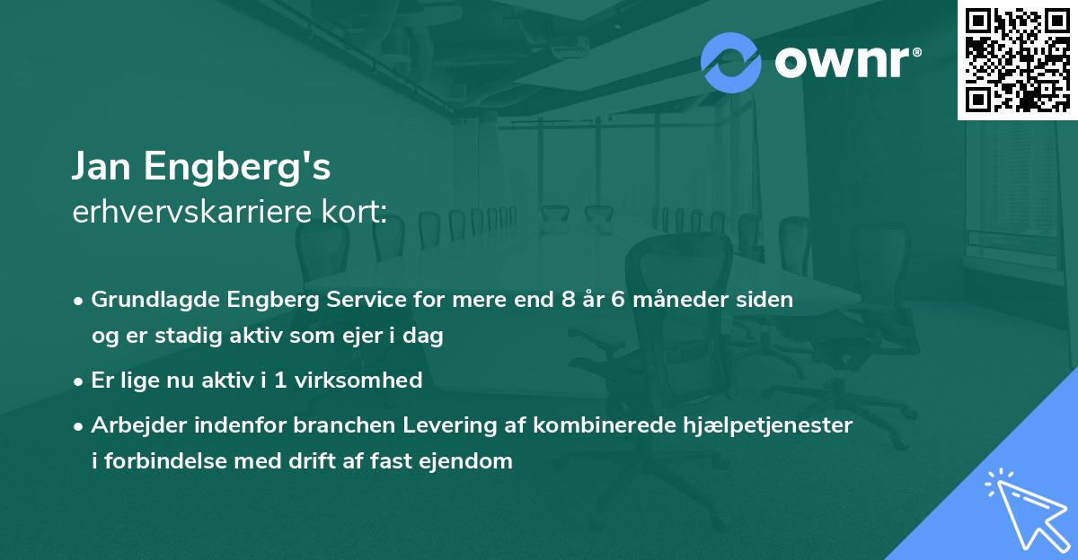 Jan Engberg's erhvervskarriere kort