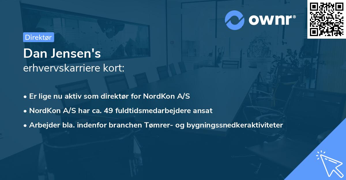 Dan Jensen's erhvervskarriere kort