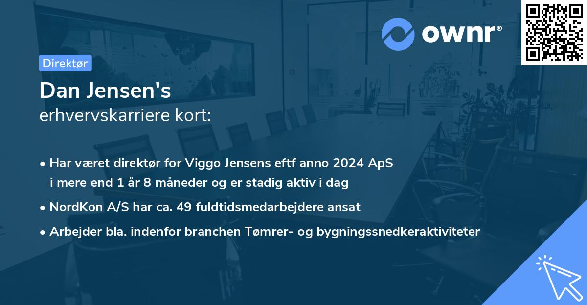 Dan Jensen's erhvervskarriere kort