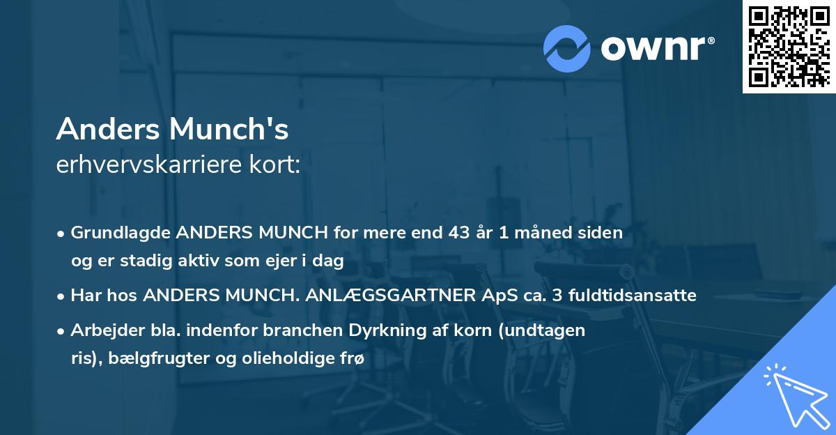 Anders Munch's erhvervskarriere kort
