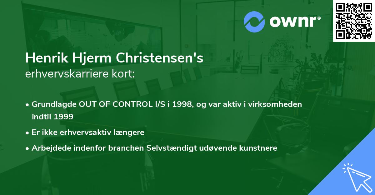 Henrik Hjerm Christensen's erhvervskarriere kort