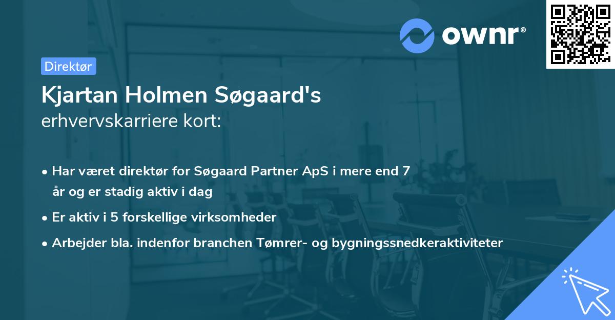 Kjartan Holmen Søgaard's erhvervskarriere kort