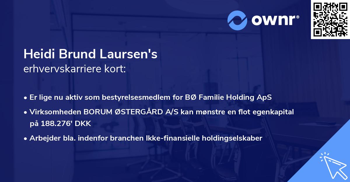 Heidi Brund Laursen's erhvervskarriere kort