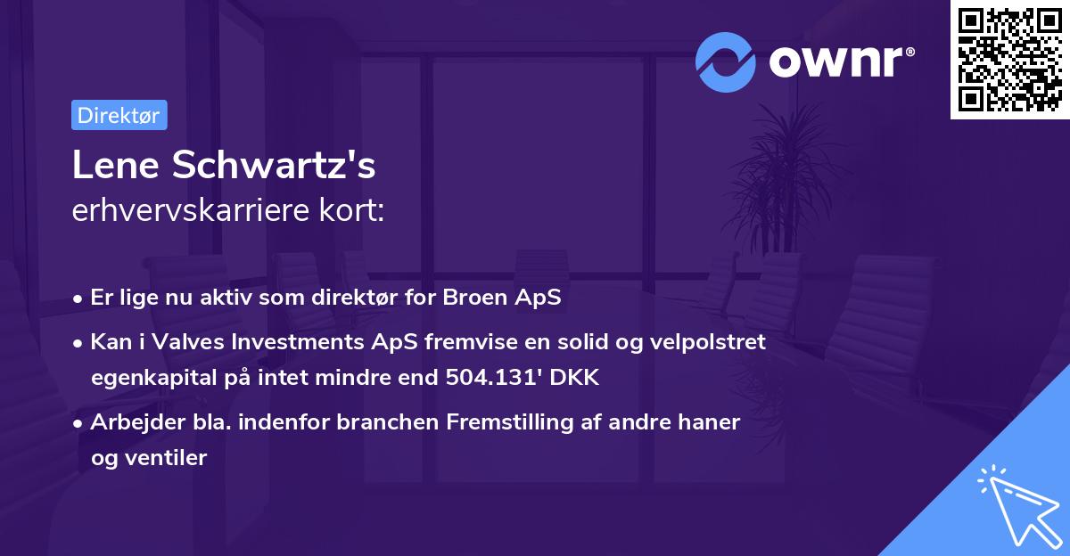 Lene Schwartz's erhvervskarriere kort