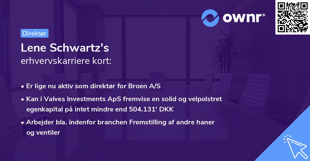 Lene Schwartz's erhvervskarriere kort