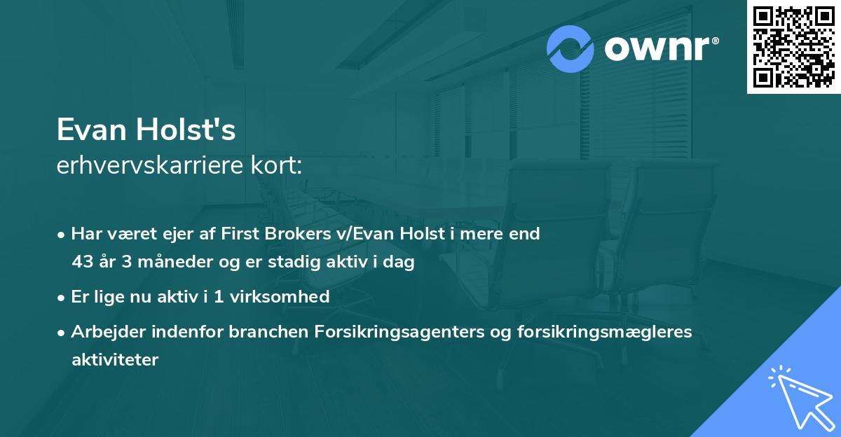Evan Holst's erhvervskarriere kort