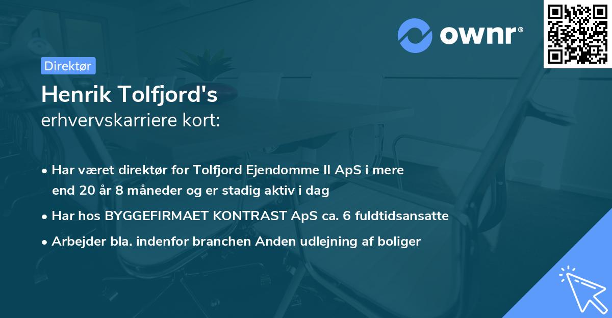 Henrik Tolfjord's erhvervskarriere kort