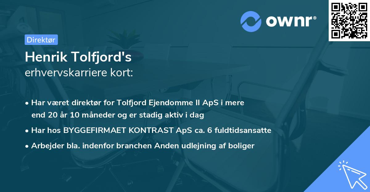 Henrik Tolfjord's erhvervskarriere kort