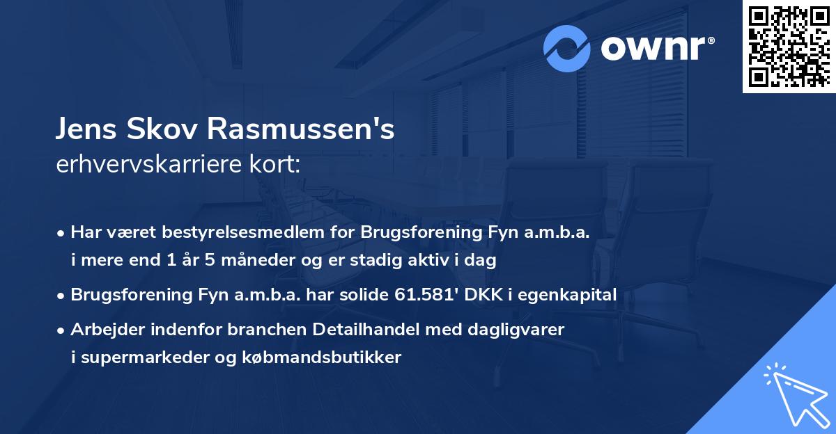 Jens Skov Rasmussen's erhvervskarriere kort