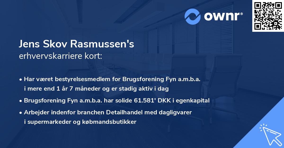 Jens Skov Rasmussen's erhvervskarriere kort