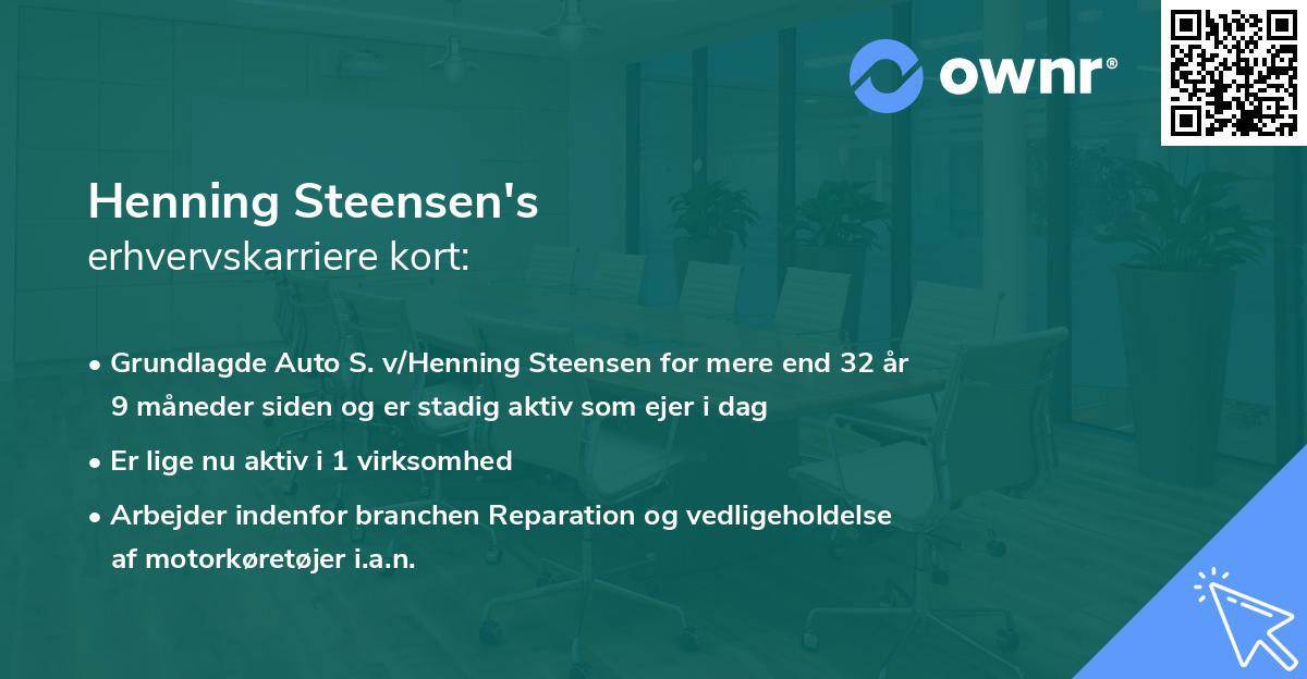 Henning Steensen's erhvervskarriere kort