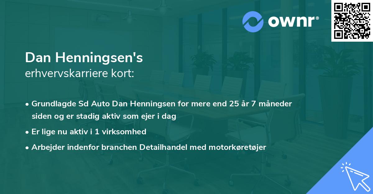 Dan Henningsen's erhvervskarriere kort