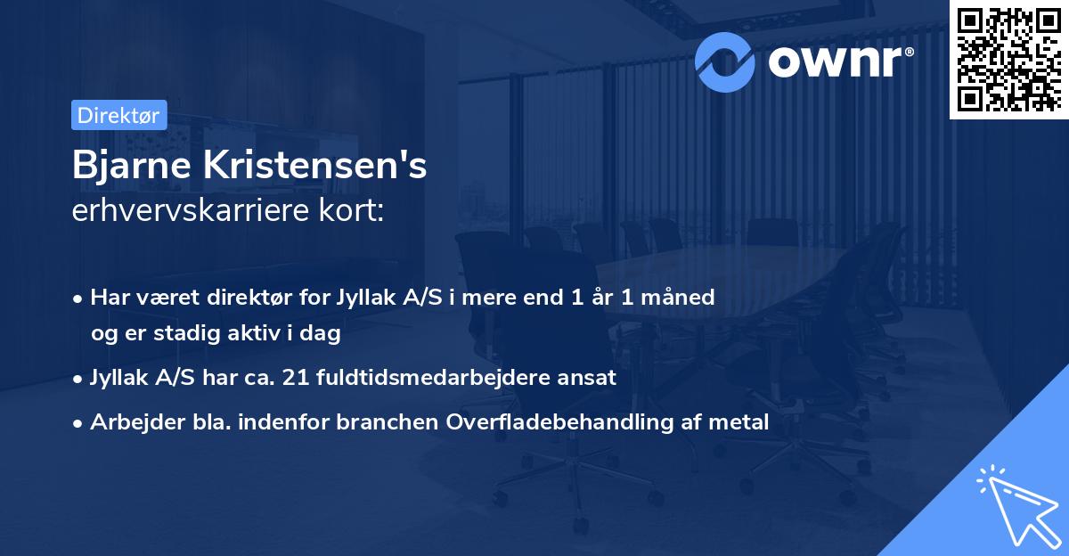 Bjarne Kristensen's erhvervskarriere kort