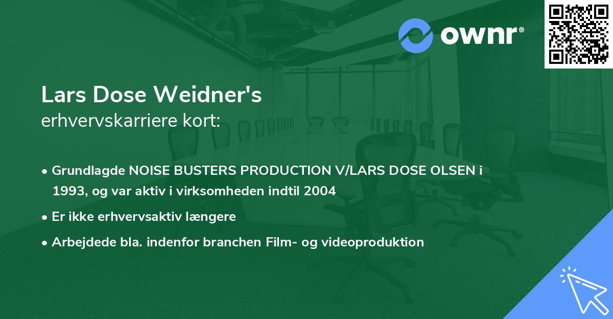 Lars Dose Weidner's erhvervskarriere kort