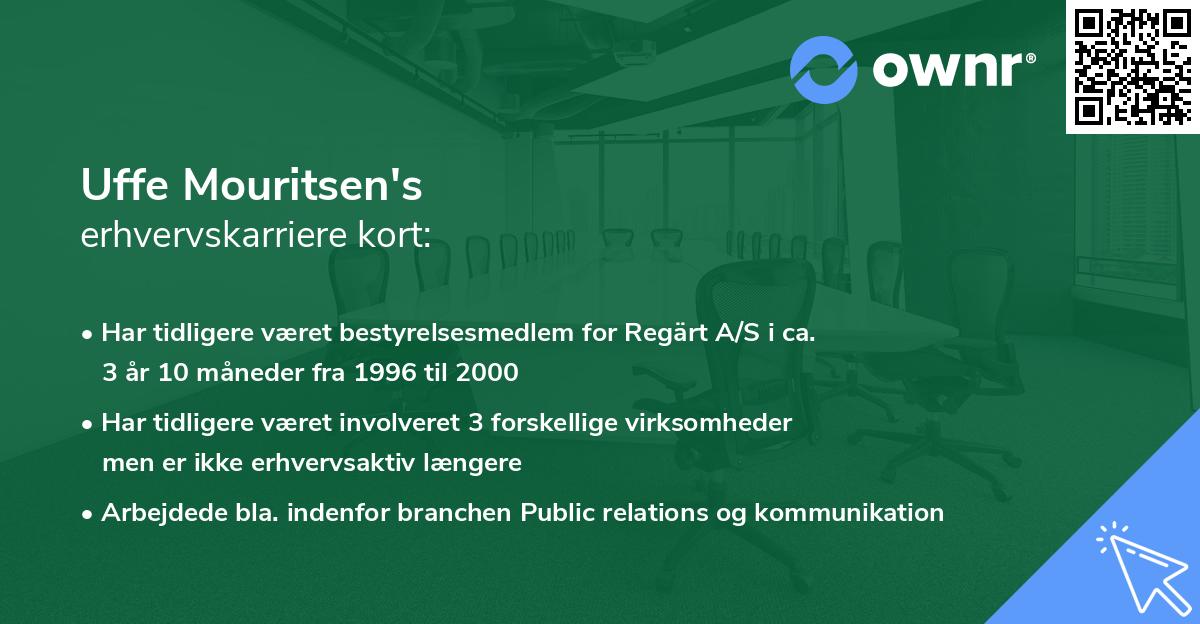 Uffe Mouritsen's erhvervskarriere kort
