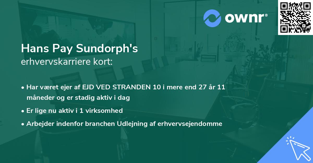 Hans Pay Sundorph's erhvervskarriere kort