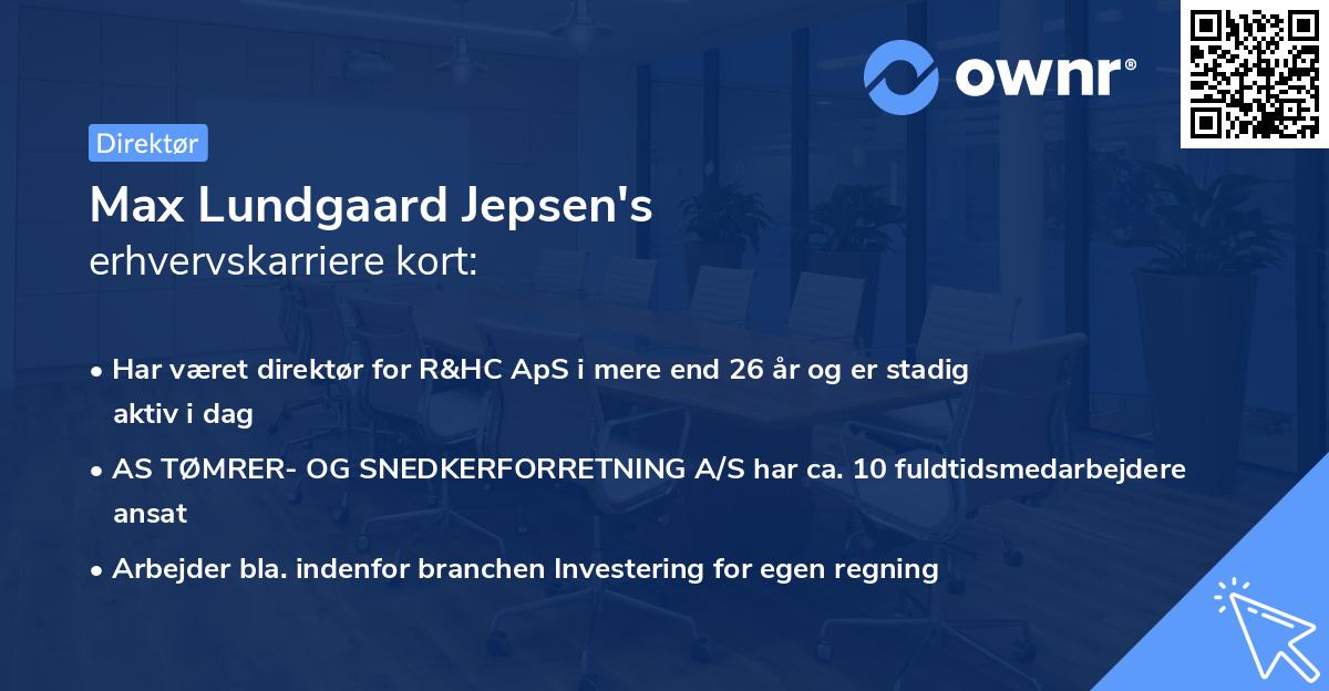 Max Lundgaard Jepsen's erhvervskarriere kort