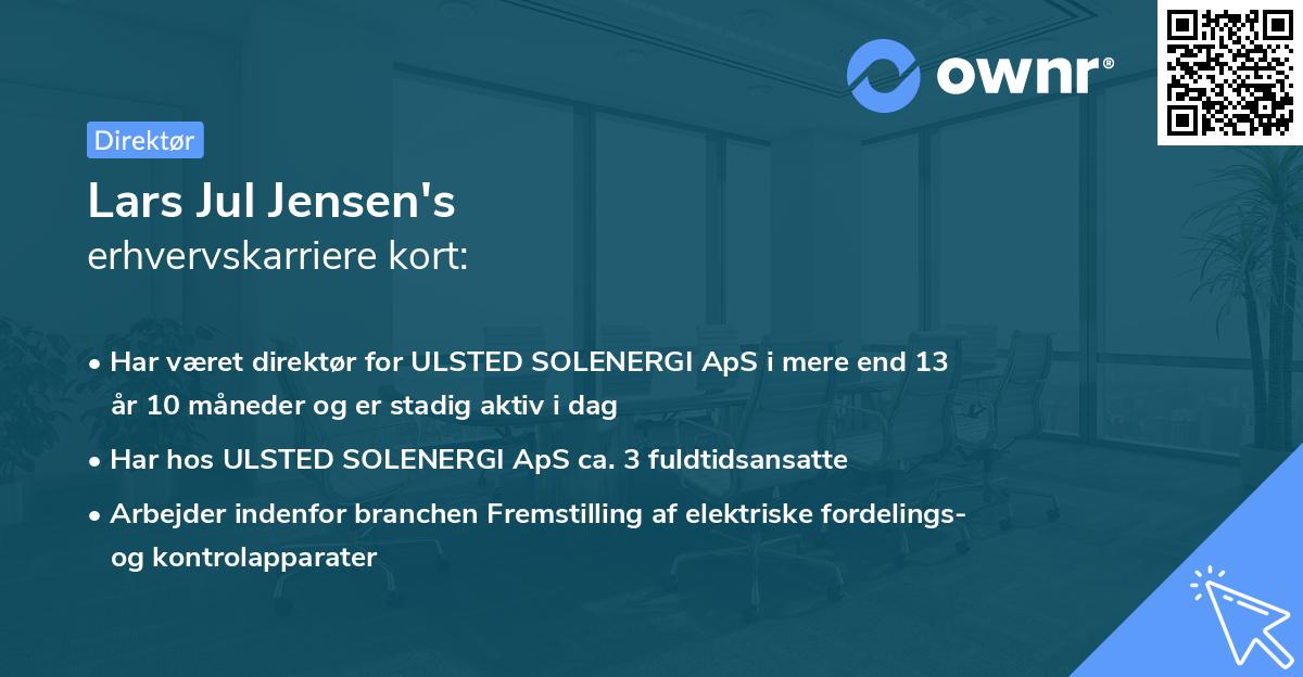 Lars Jul Jensen's erhvervskarriere kort