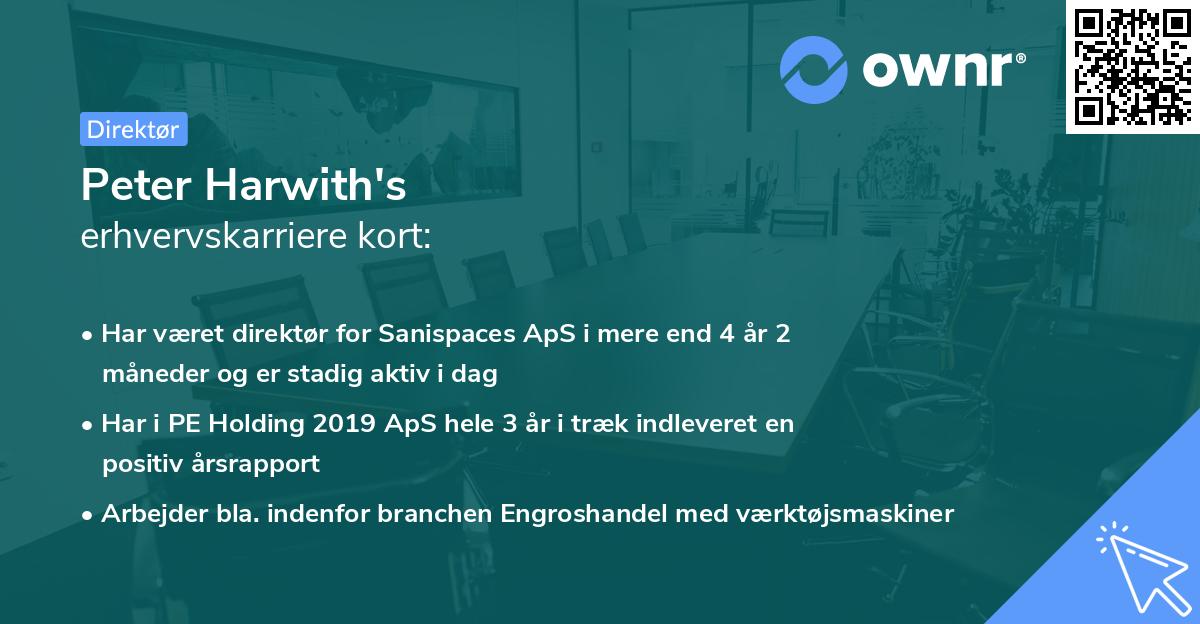 Peter Harwith's erhvervskarriere kort