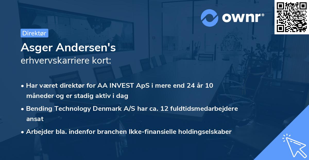 Asger Andersen's erhvervskarriere kort