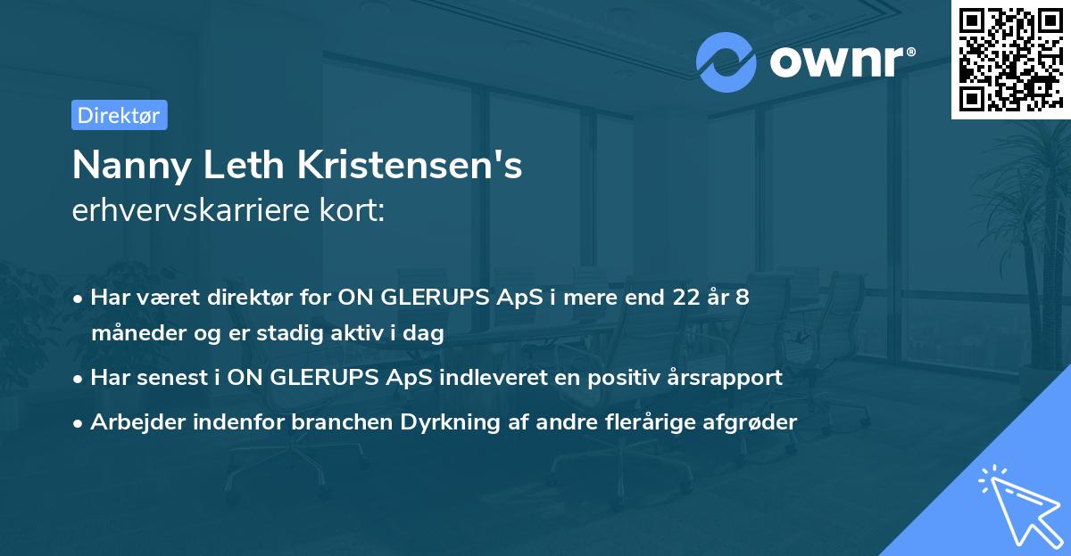 Nanny Leth Kristensen's erhvervskarriere kort