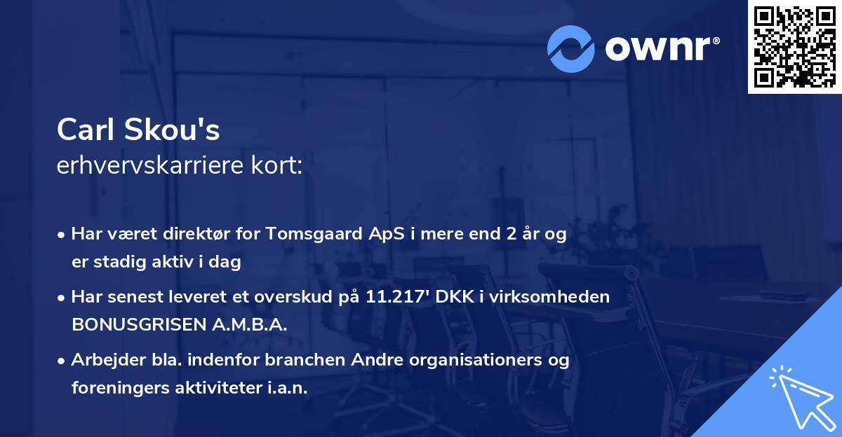 Carl Skou's erhvervskarriere kort