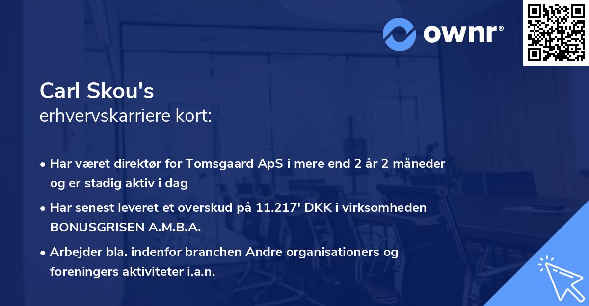 Carl Skou's erhvervskarriere kort