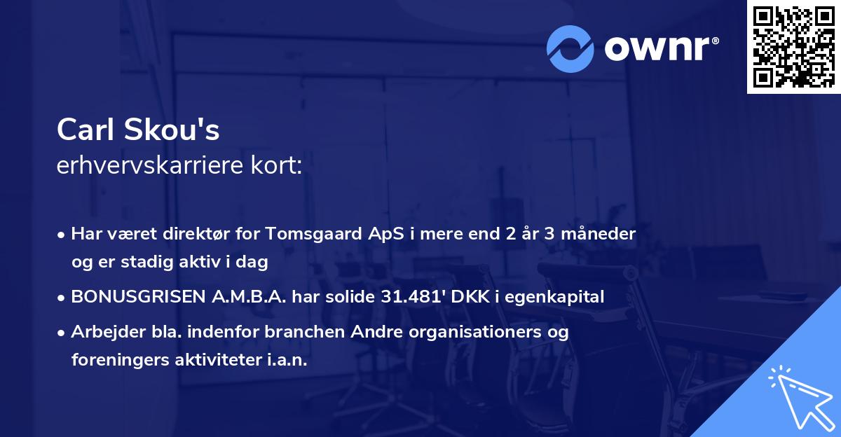 Carl Skou's erhvervskarriere kort