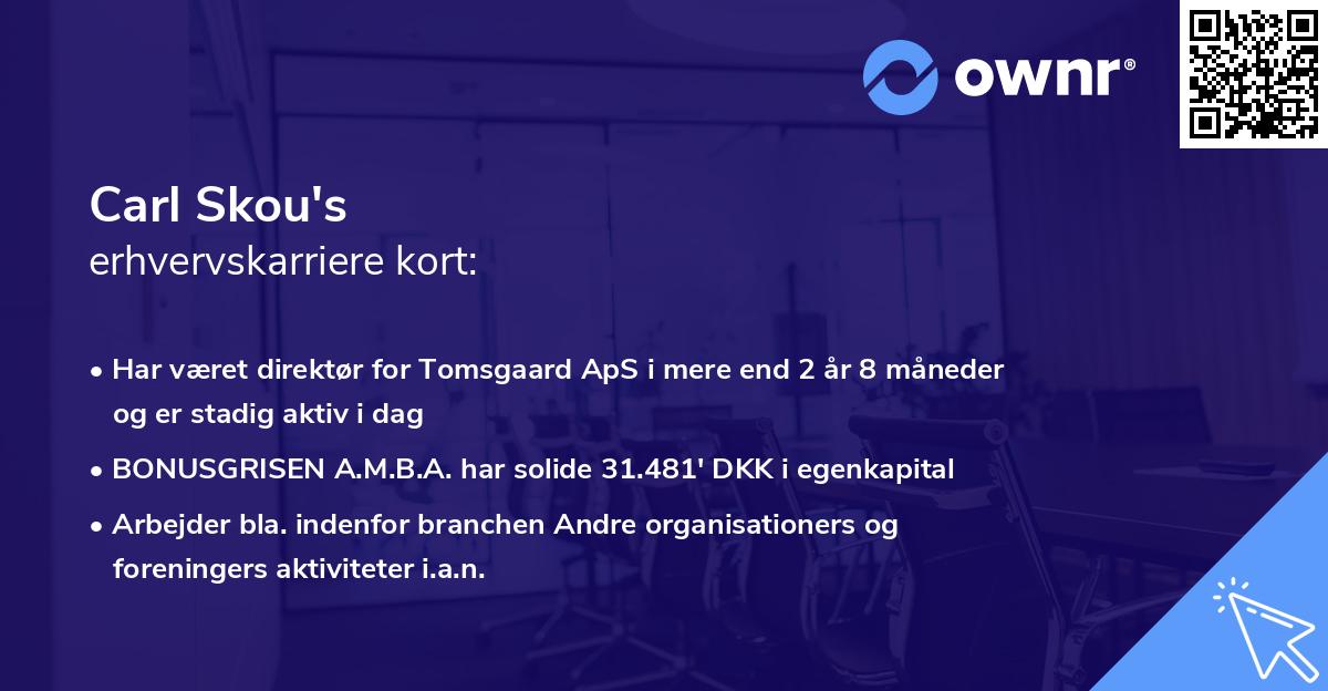 Carl Skou's erhvervskarriere kort