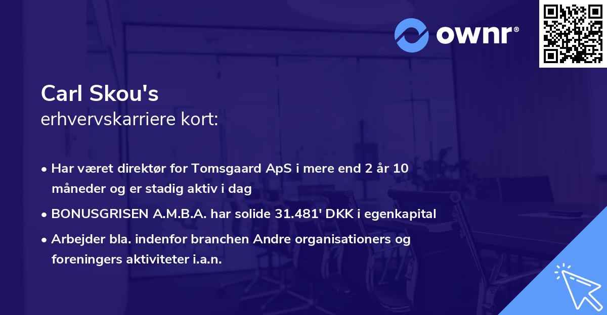Carl Skou's erhvervskarriere kort
