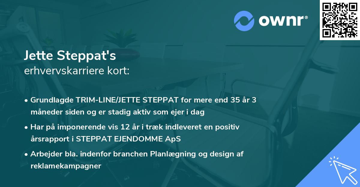 Jette Steppat's erhvervskarriere kort