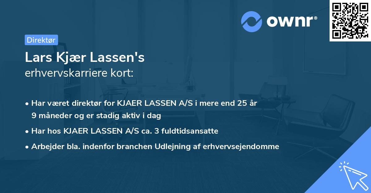 Lars Kjær Lassen's erhvervskarriere kort
