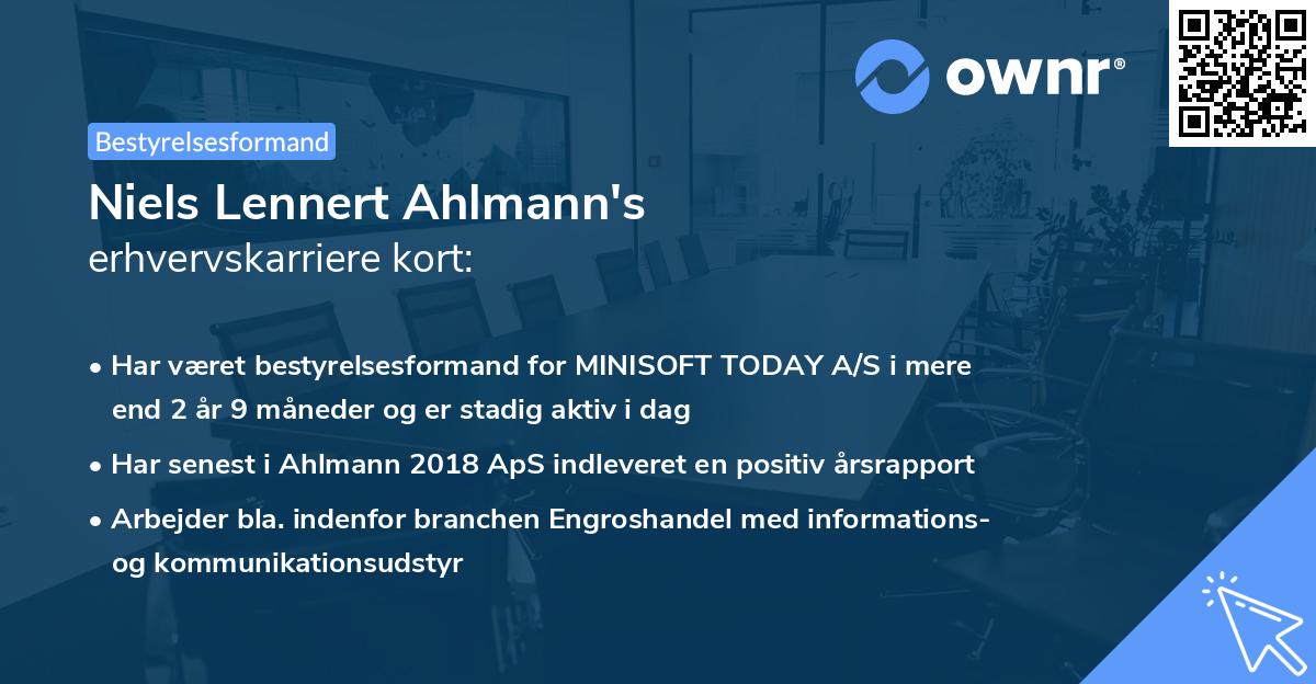Niels Lennert Ahlmann's erhvervskarriere kort