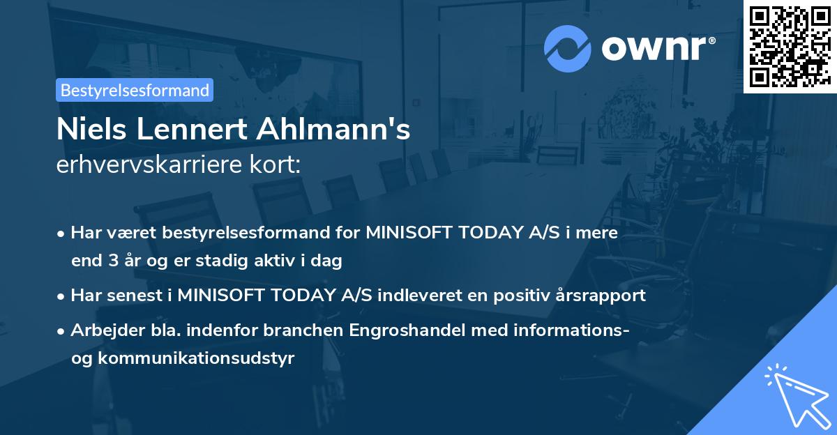 Niels Lennert Ahlmann's erhvervskarriere kort