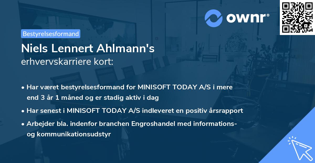 Niels Lennert Ahlmann's erhvervskarriere kort