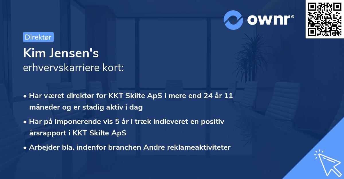 Kim Jensen's erhvervskarriere kort
