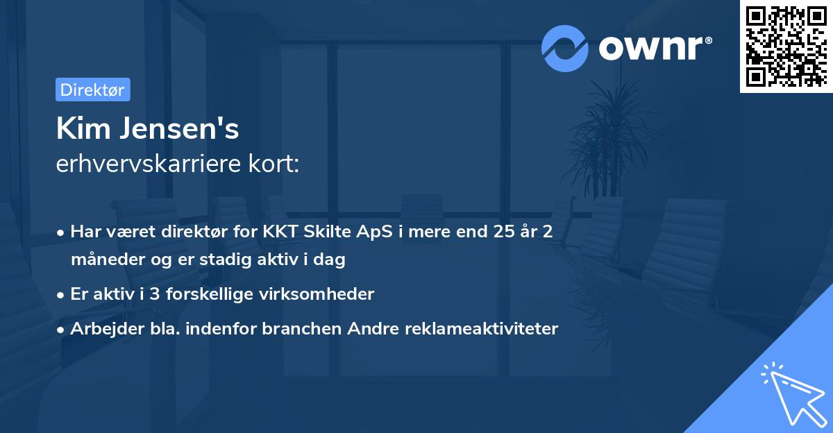 Kim Jensen's erhvervskarriere kort
