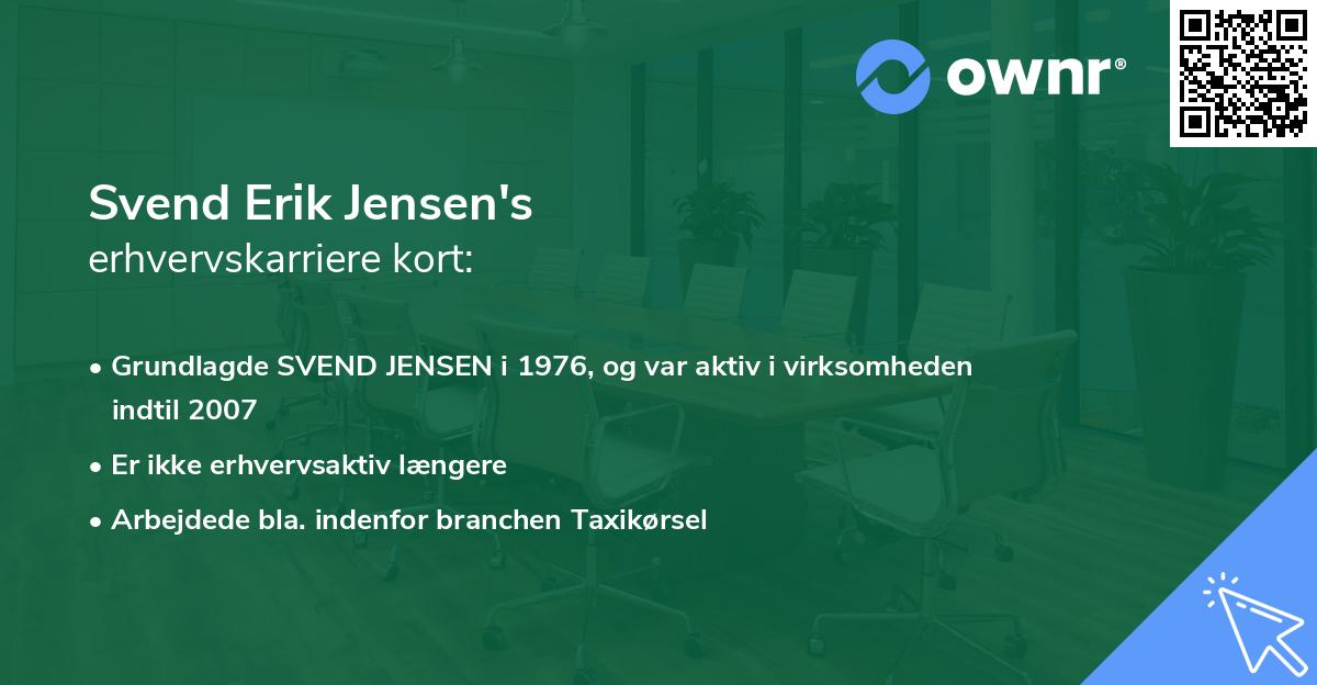 Svend Erik Jensen's erhvervskarriere kort