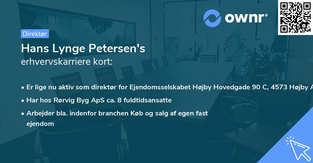 Hans Lynge Petersen's erhvervskarriere kort