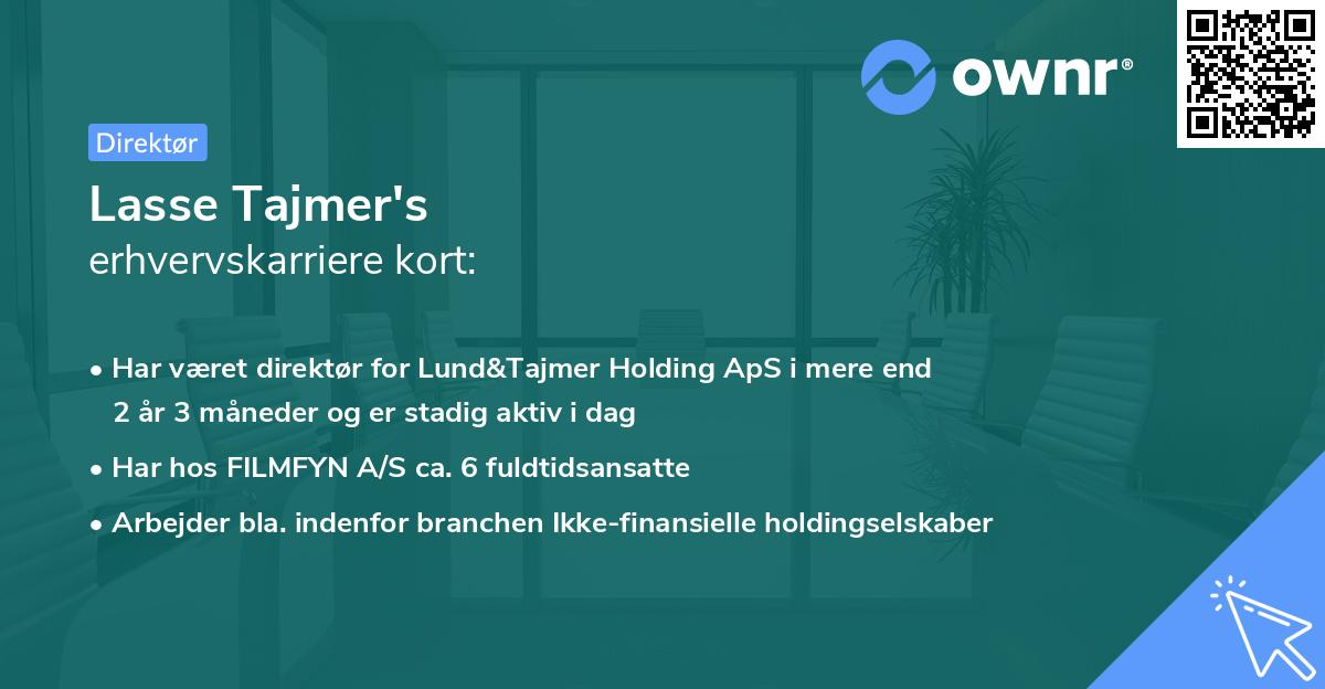 Lasse Tajmer's erhvervskarriere kort