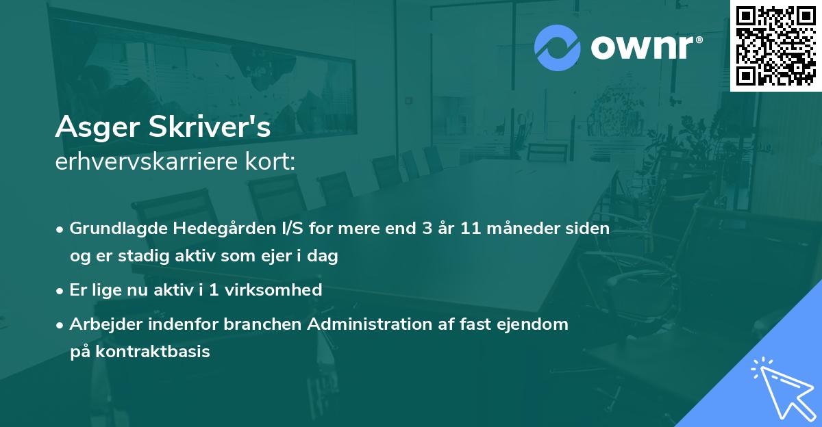 Asger Skriver's erhvervskarriere kort