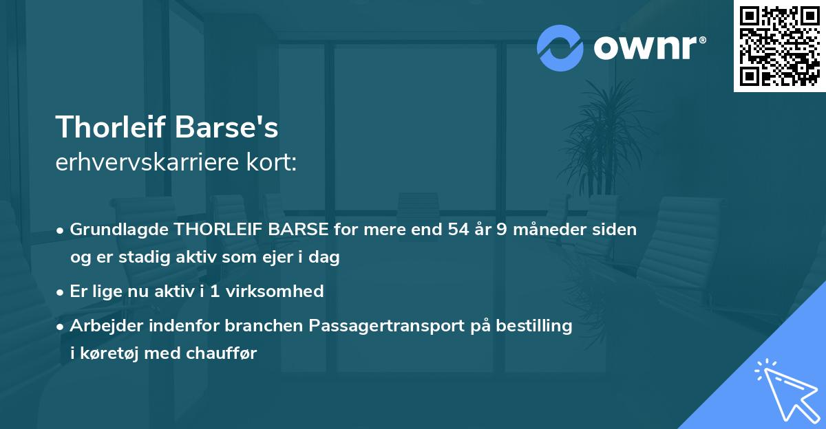 Thorleif Barse's erhvervskarriere kort