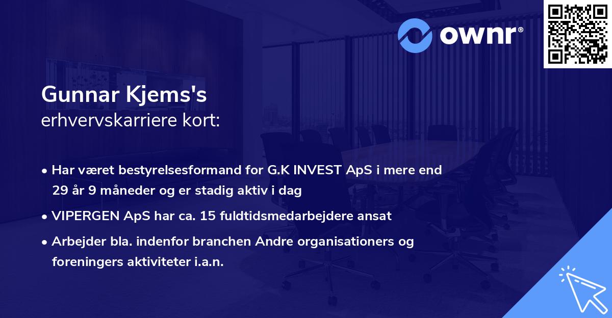 Gunnar Kjems's erhvervskarriere kort