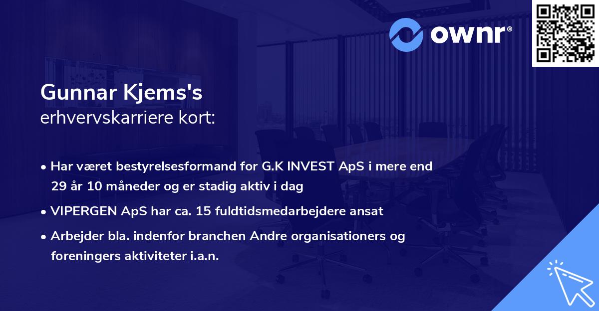 Gunnar Kjems's erhvervskarriere kort