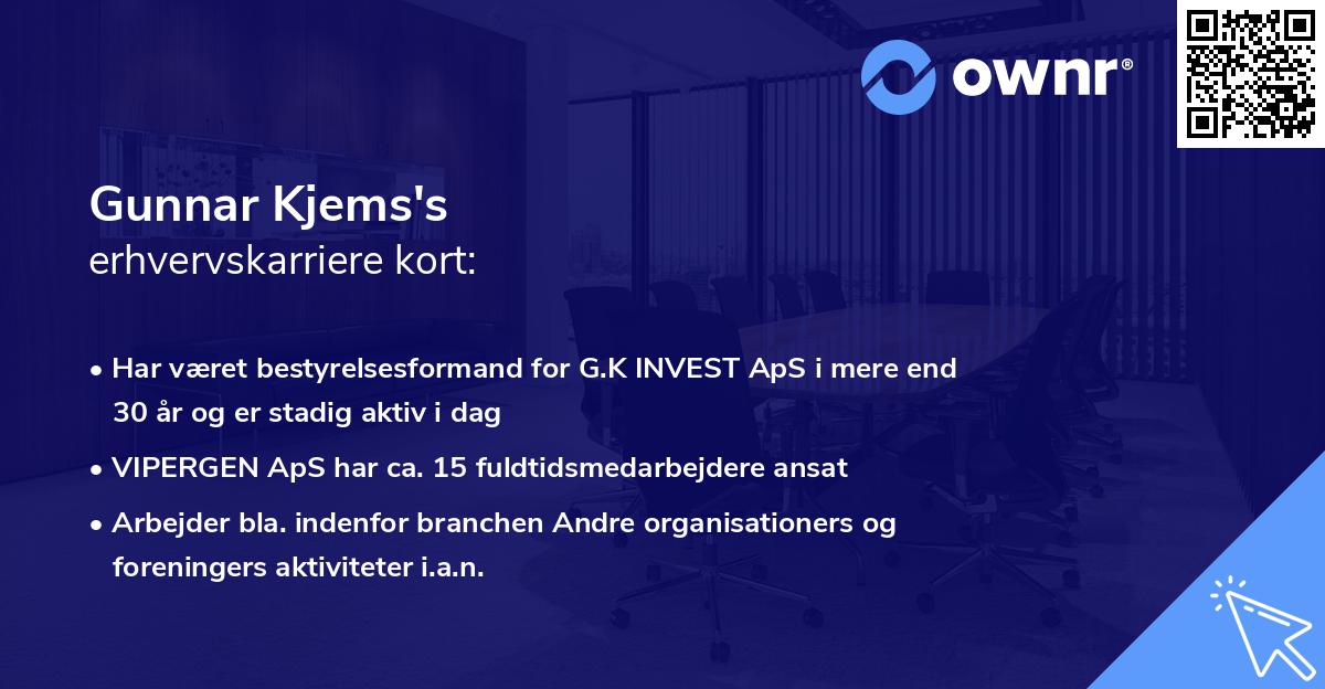 Gunnar Kjems's erhvervskarriere kort