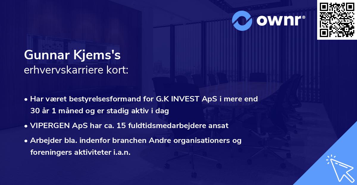 Gunnar Kjems's erhvervskarriere kort