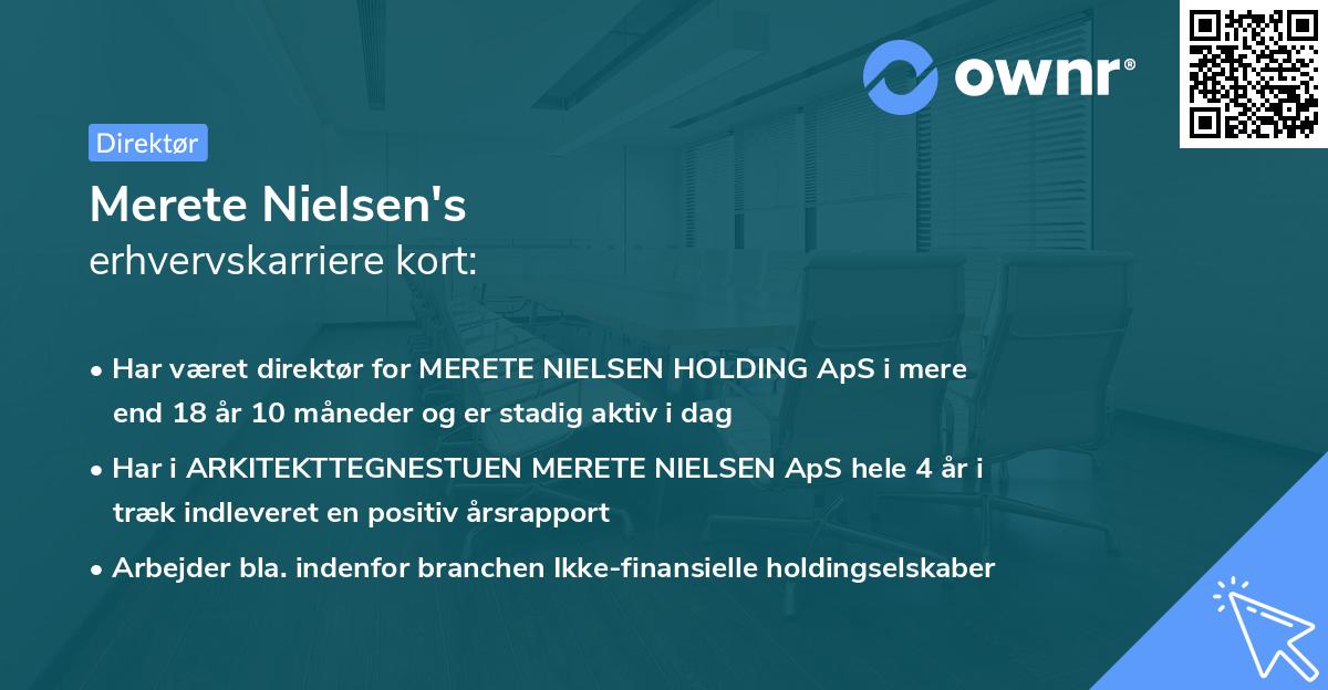 Merete Nielsen's erhvervskarriere kort